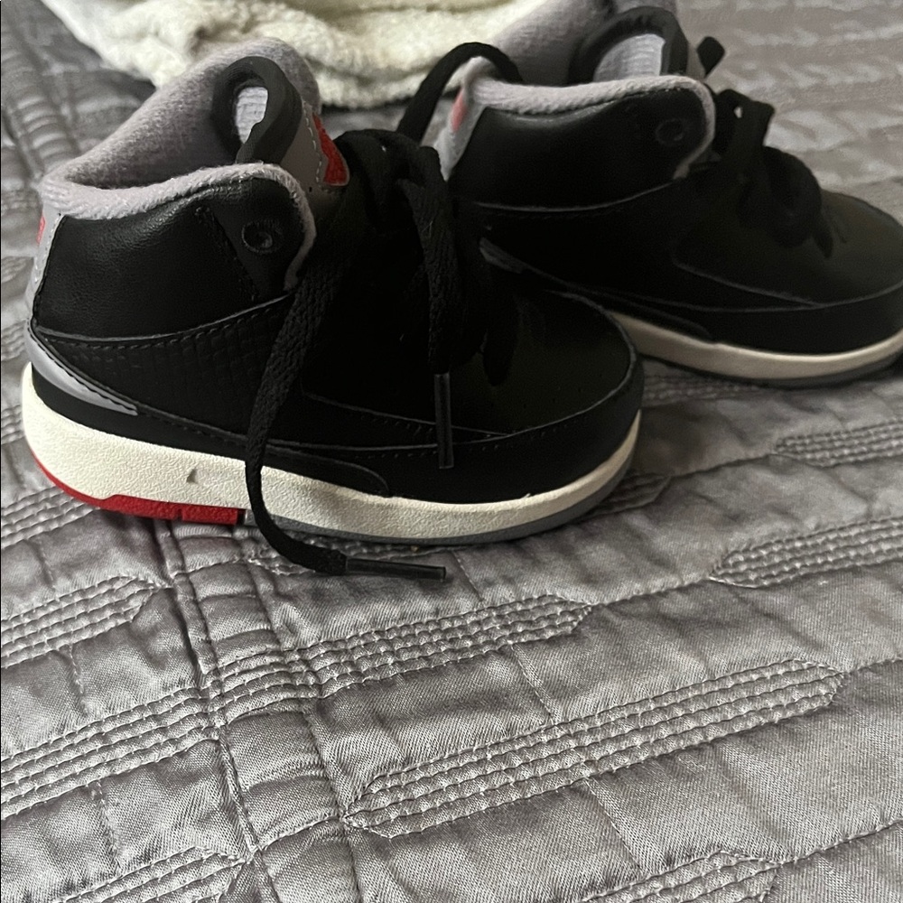 Jordan Black and Red Kids Sneakers
